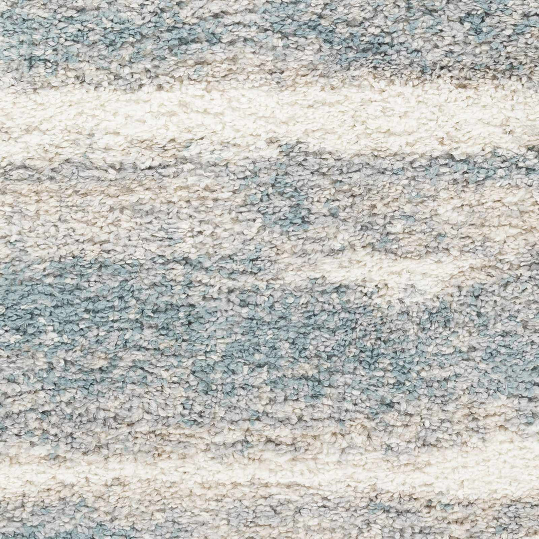 Manquiring Modern Abstract Design Blue And Ivory Area Rug