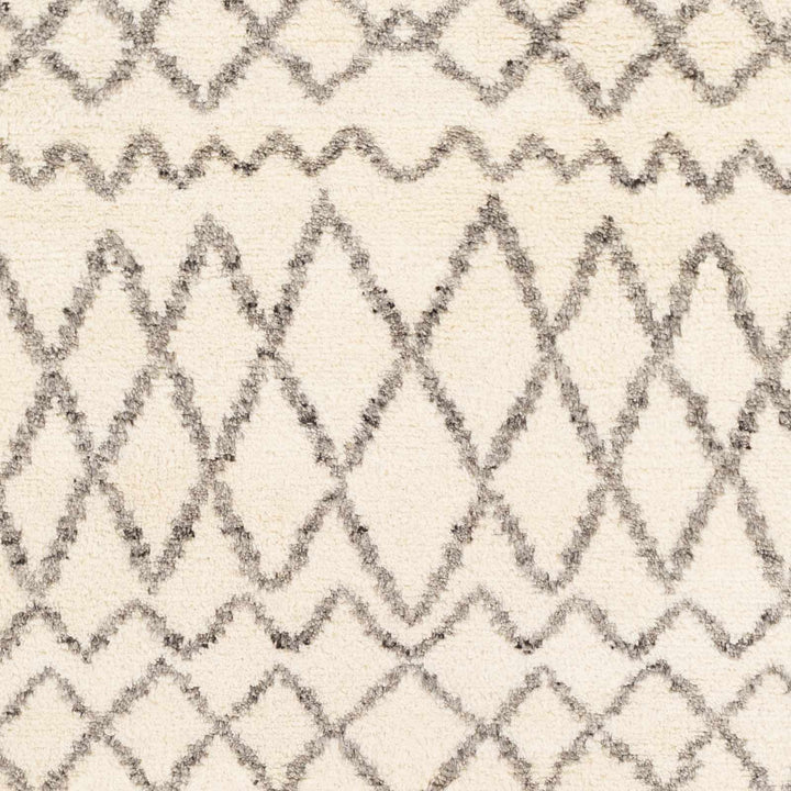 Manquin Modern Style Ivory And Gray Hand Knotted Area Rug - The Rug Decor
