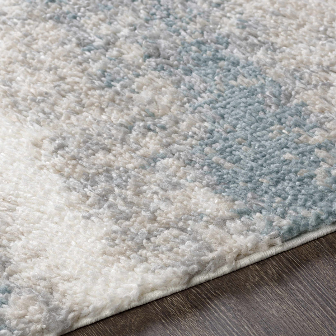 Manquiring Modern Abstract Design Blue And Ivory Area Rug - The Rug Decor