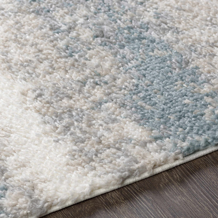 Manquiring Modern Abstract Design Blue And Ivory Area Rug - The Rug Decor