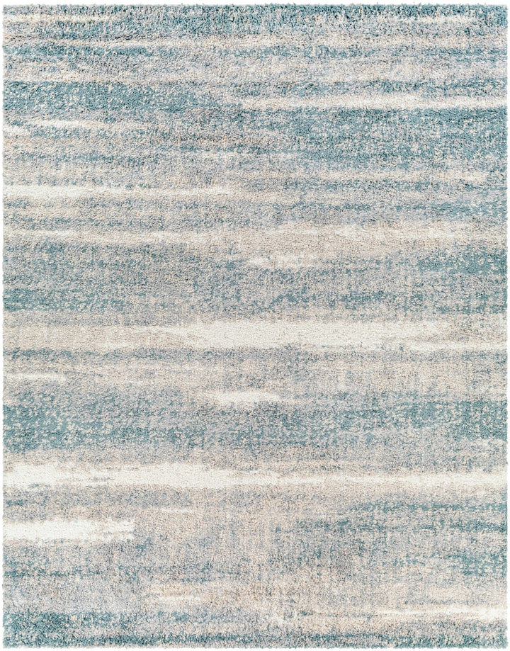 Manquiring Modern Abstract Design Blue And Ivory Area Rug - The Rug Decor