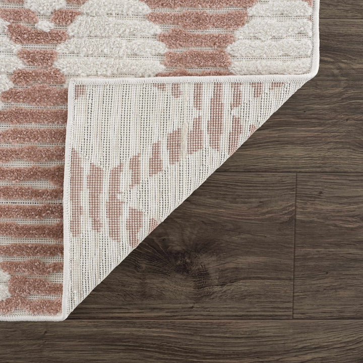 Mansilingan Bohemian Style Pink & Off White Outdoor Area Rug - The Rug Decor