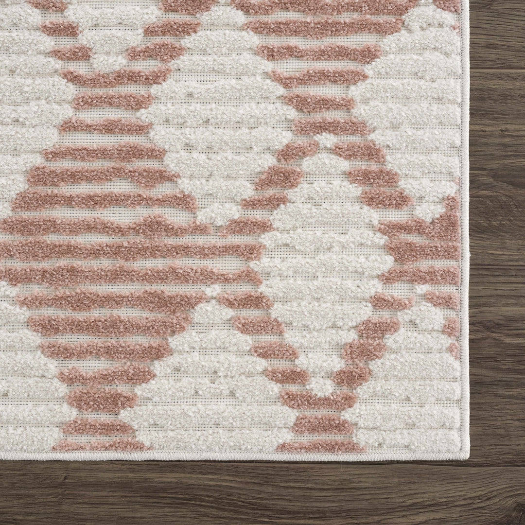 Mansilingan Bohemian Style Pink & Off White Outdoor Area Rug - The Rug Decor