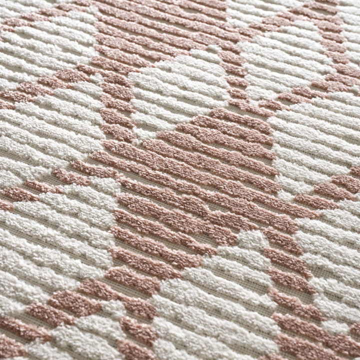 Mansilingan Bohemian Style Pink & Off White Outdoor Area Rug - The Rug Decor