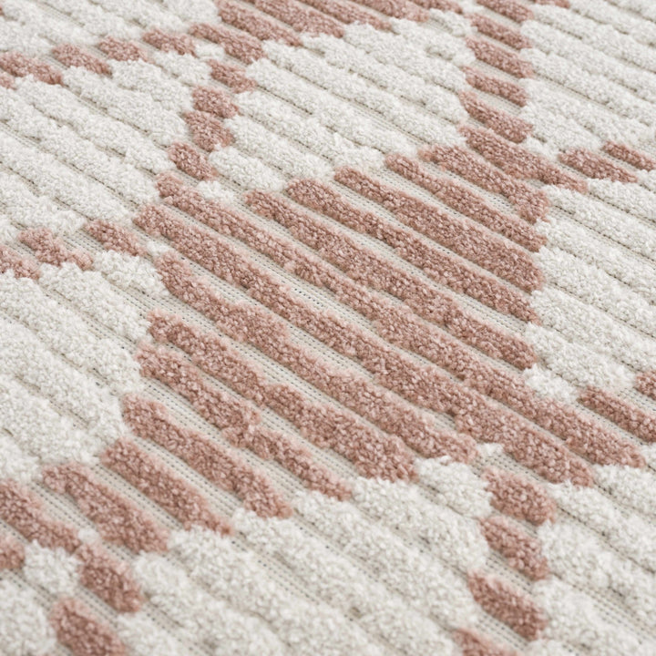 Mansilingan Bohemian Style Pink & Off White Outdoor Area Rug - The Rug Decor