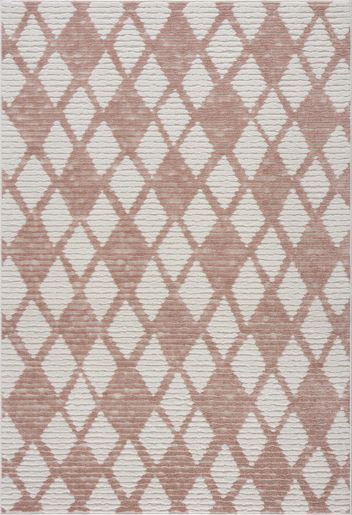 Mansilingan Bohemian Style Pink & Off White Outdoor Area Rug - The Rug Decor