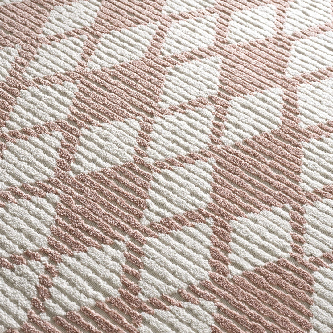 Mansilingan Bohemian Style Pink & Off White Outdoor Area Rug - The Rug Decor