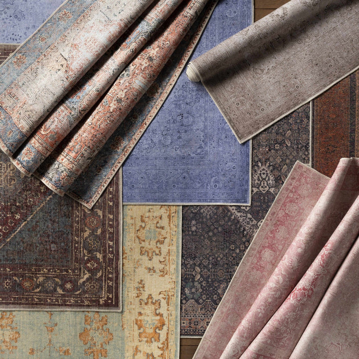 Maplesville Traditional Style Brown And Blue Washable Area Rug - The Rug Decor
