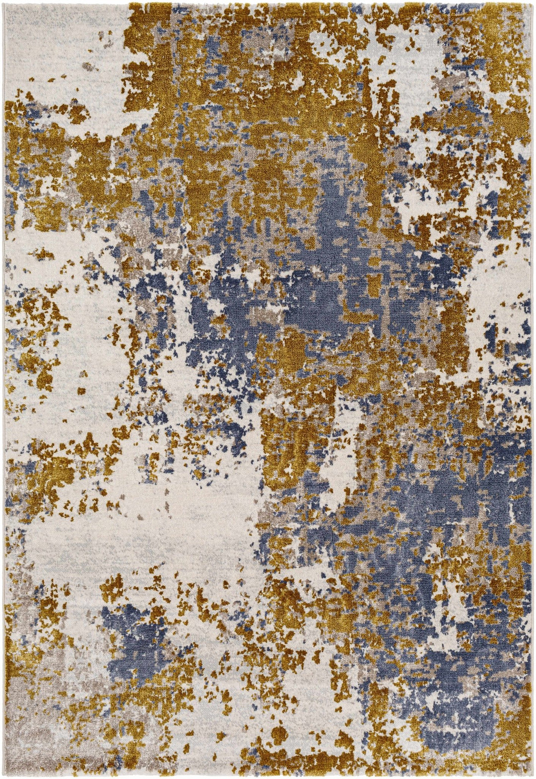 Maralal Abstract Mustard And Blue Rug - The Rug Decor