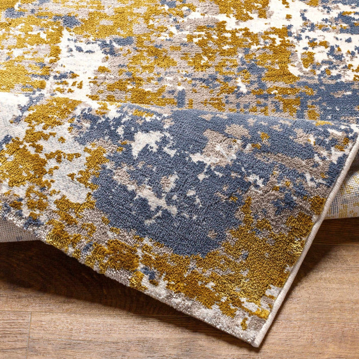 Maralal Abstract Mustard And Blue Rug - The Rug Decor