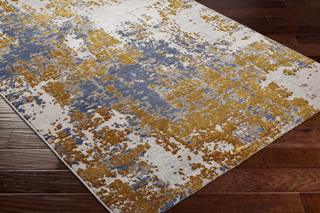 Maralal Abstract Mustard And Blue Rug - The Rug Decor