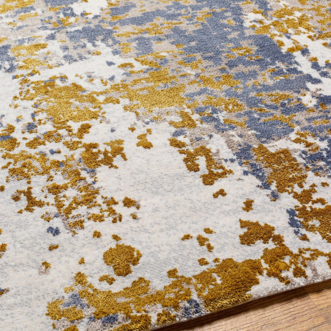 Maralal Abstract Mustard And Blue Rug - The Rug Decor