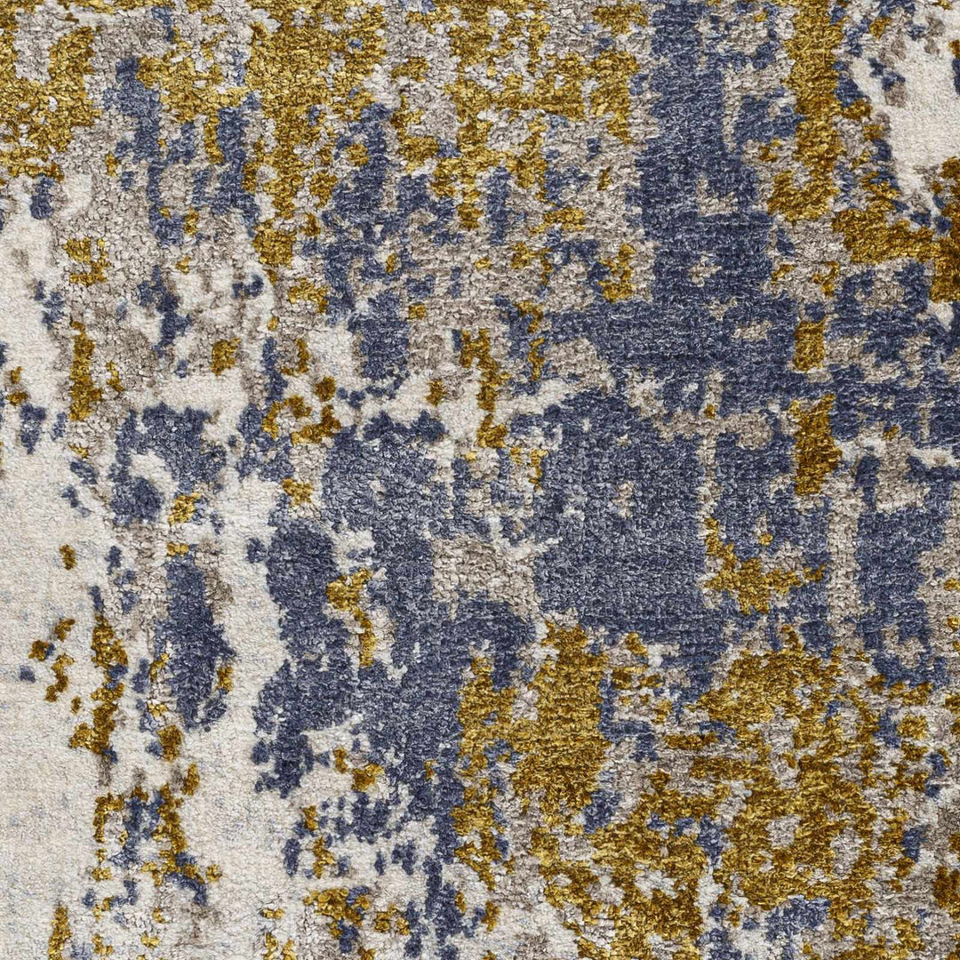 Maralal Abstract Mustard And Blue Rug - The Rug Decor