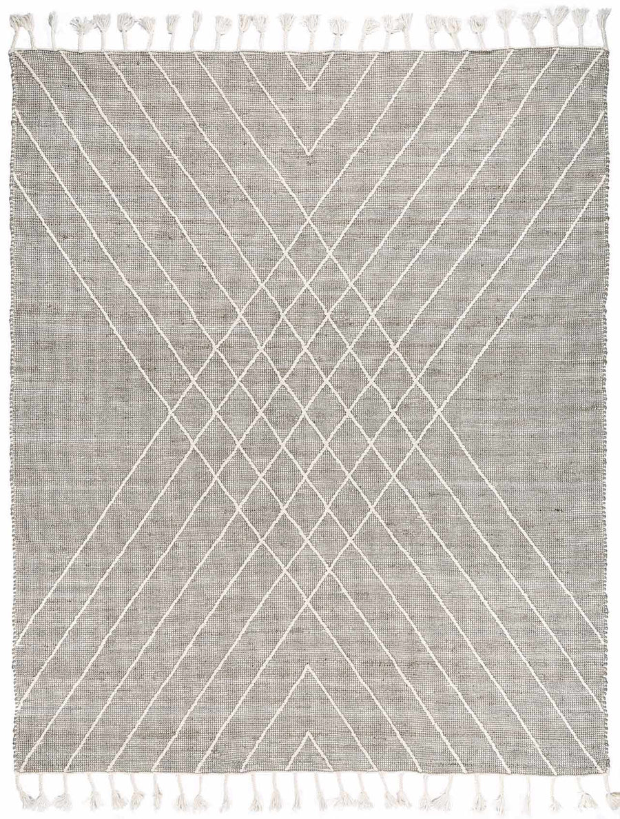Marbletown Cream And Gray Hand Woven Jute & Wool Rug - The Rug Decor