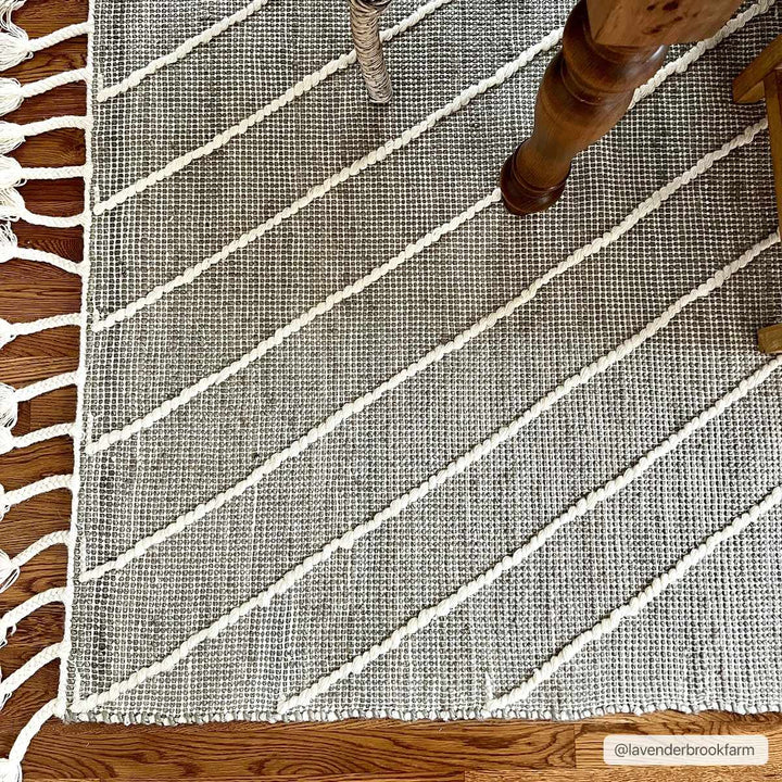 Marbletown Cream And Gray Hand Woven Jute & Wool Rug - The Rug Decor