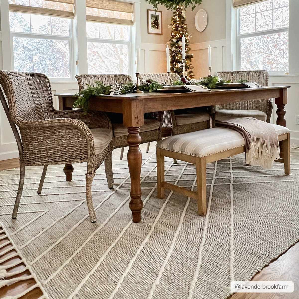 Marbletown Cream And Gray Hand Woven Jute & Wool Rug - The Rug Decor