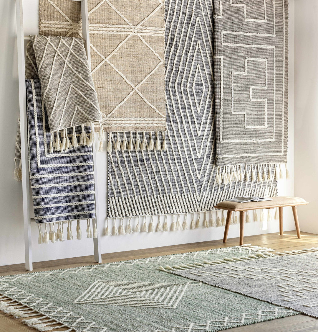 Marbletown Cream And Gray Hand Woven Jute & Wool Rug - The Rug Decor