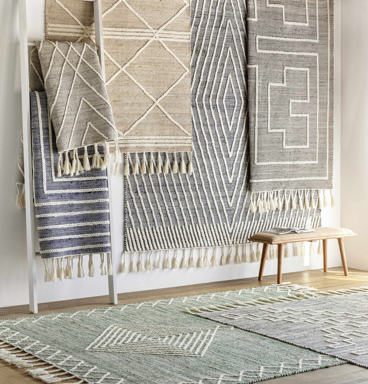Marbletown Cream And Gray Hand Woven Jute & Wool Rug - The Rug Decor