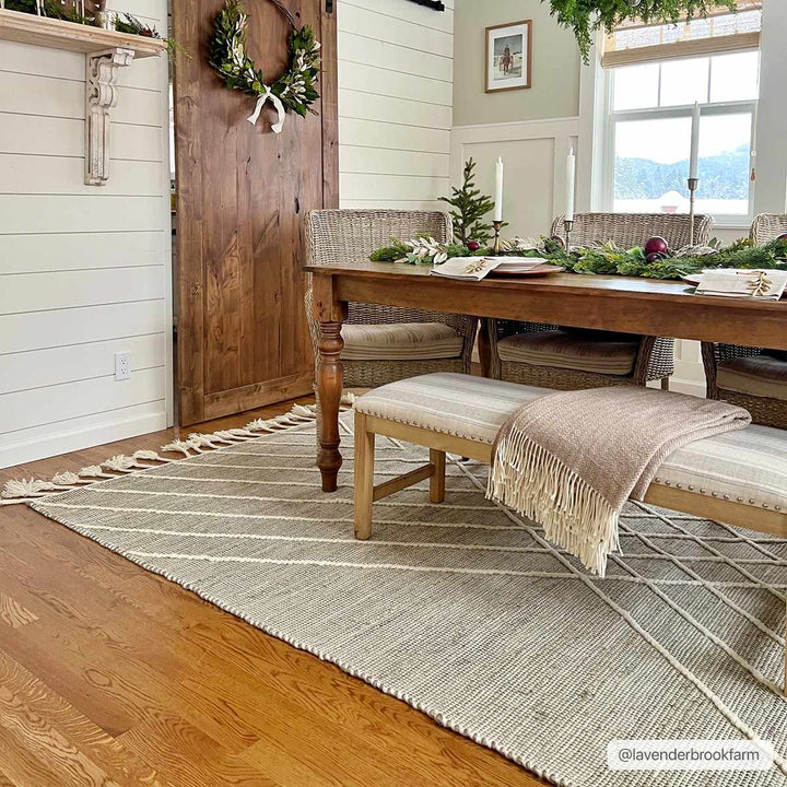 Marbletown Cream And Gray Hand Woven Jute & Wool Rug - The Rug Decor