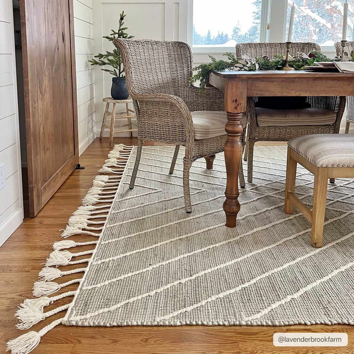 Marbletown Cream And Gray Hand Woven Jute & Wool Rug - The Rug Decor