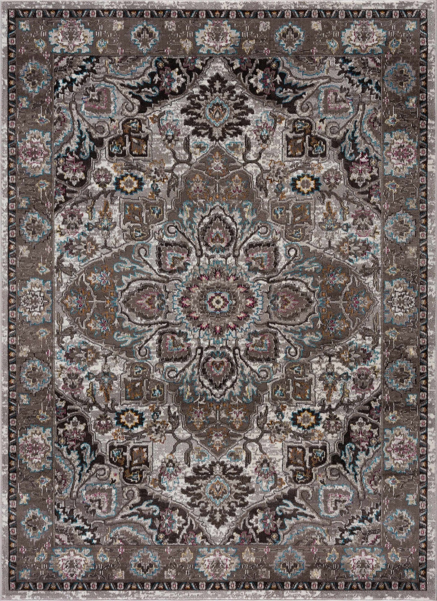 Mardin Traditional Medallion Design Brown Area Rug - The Rug Decor