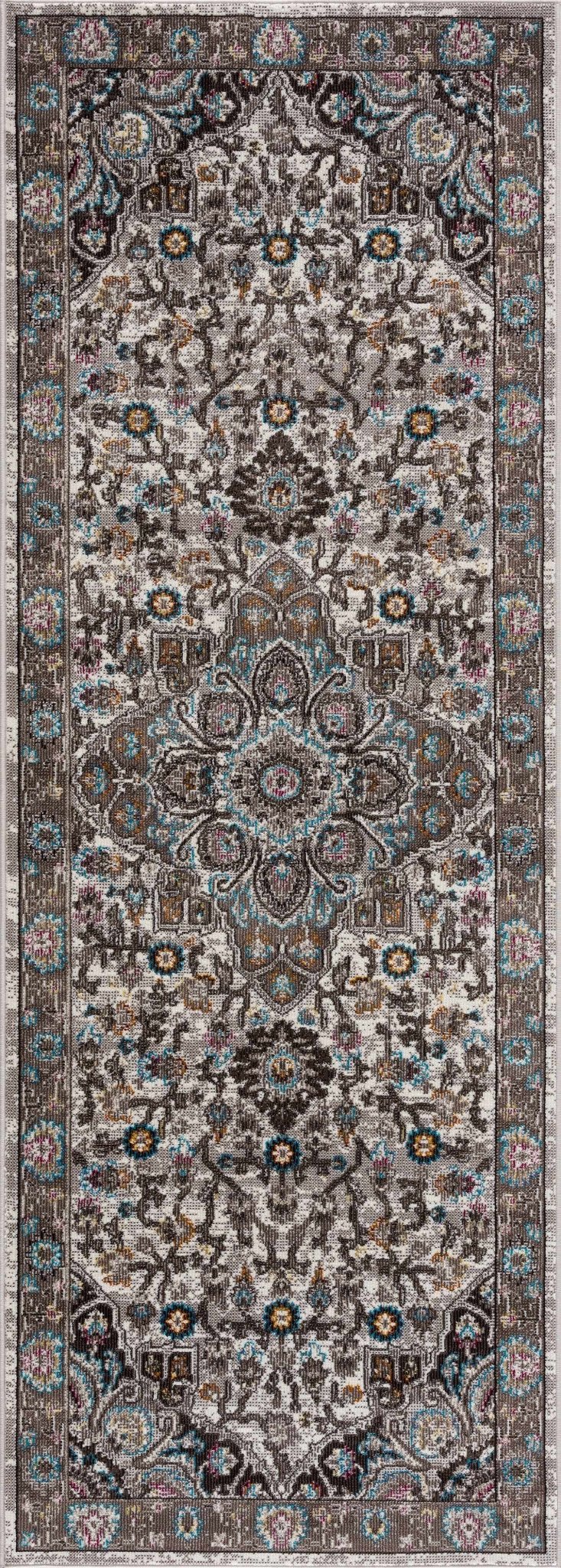 Mardin Traditional Medallion Design Brown Area Rug - The Rug Decor