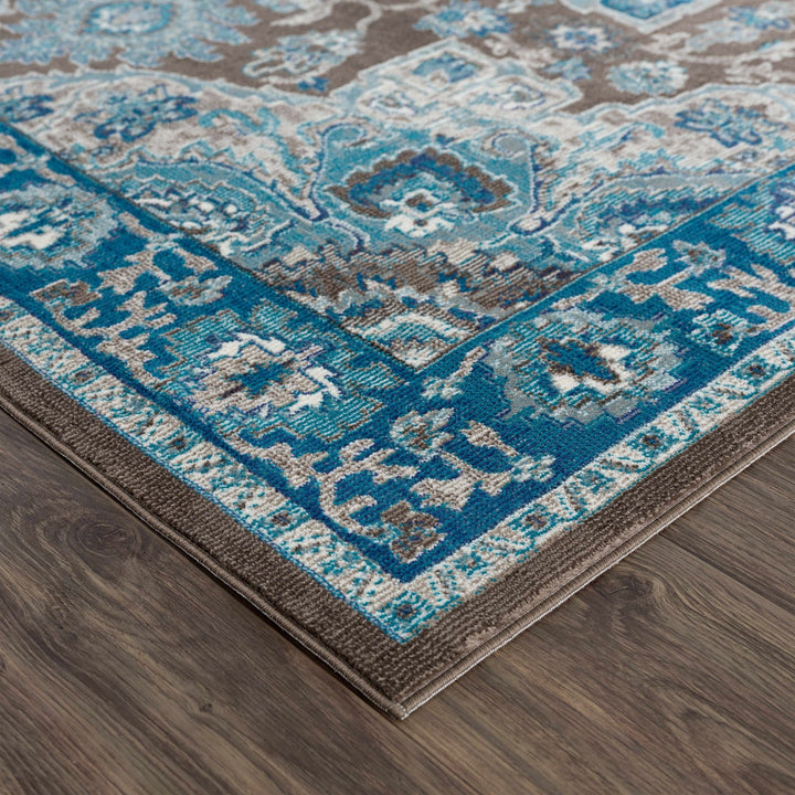 Mardin Traditional Style Blue And Brown Area Rug - The Rug Decor