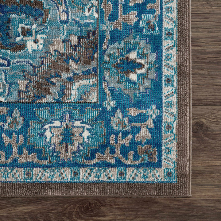 Mardin Traditional Style Blue And Brown Area Rug - The Rug Decor