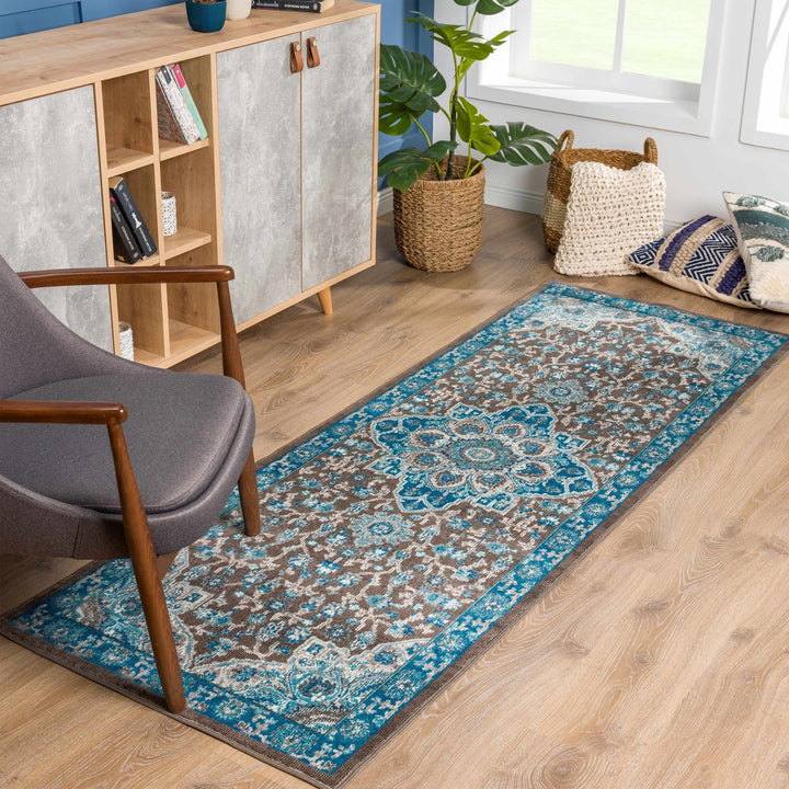Mardin Traditional Style Blue And Brown Area Rug - The Rug Decor