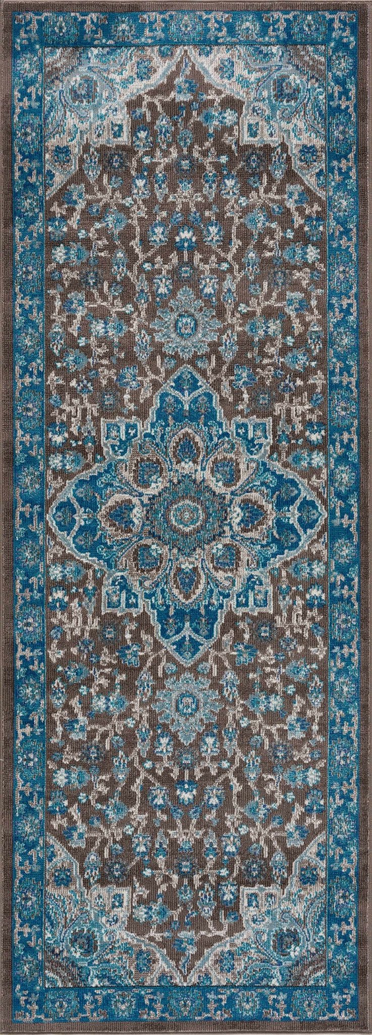 Mardin Traditional Style Blue And Brown Area Rug - The Rug Decor