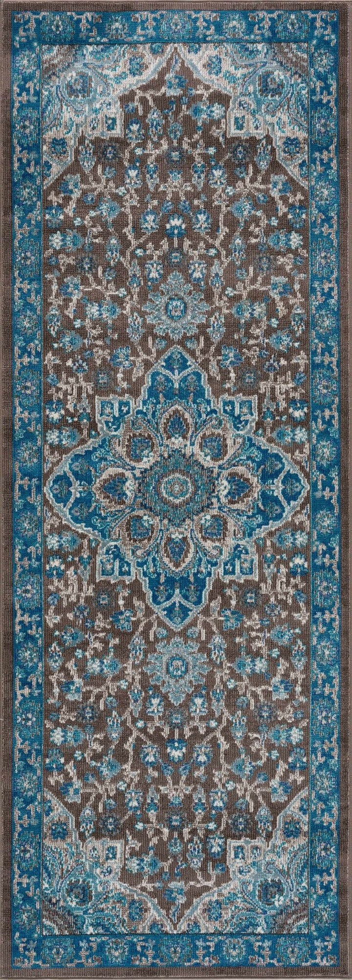 Mardin Traditional Style Blue And Brown Area Rug - The Rug Decor