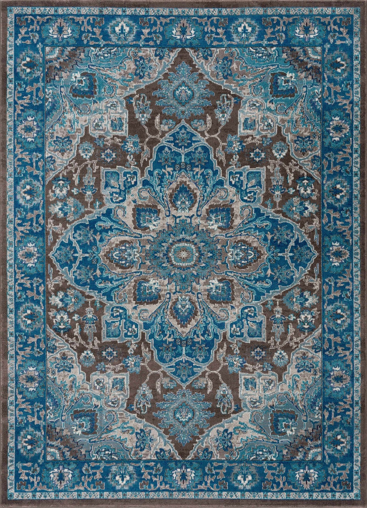 Mardin Traditional Style Blue And Brown Area Rug - The Rug Decor