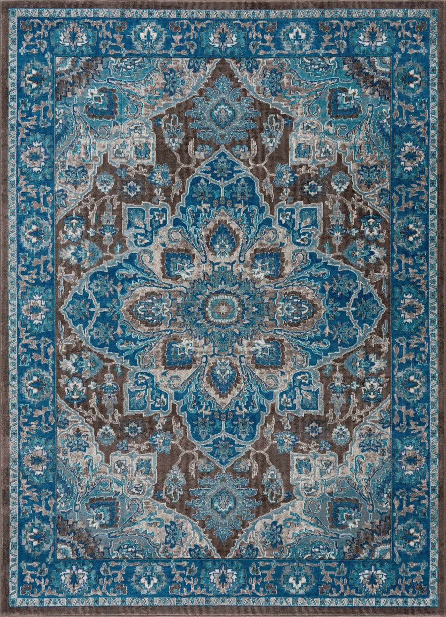 Mardin Traditional Style Blue And Brown Area Rug - The Rug Decor