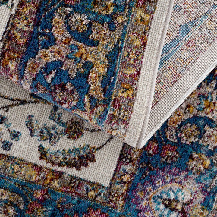 Mardina Traditional Floral Design Cream Machine Woven Rug - The Rug Decor