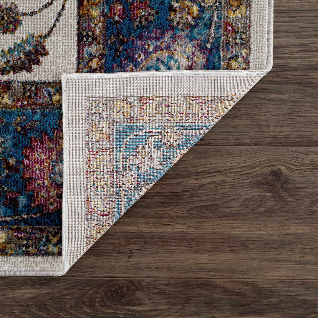 Mardina Traditional Floral Design Cream Machine Woven Rug - The Rug Decor