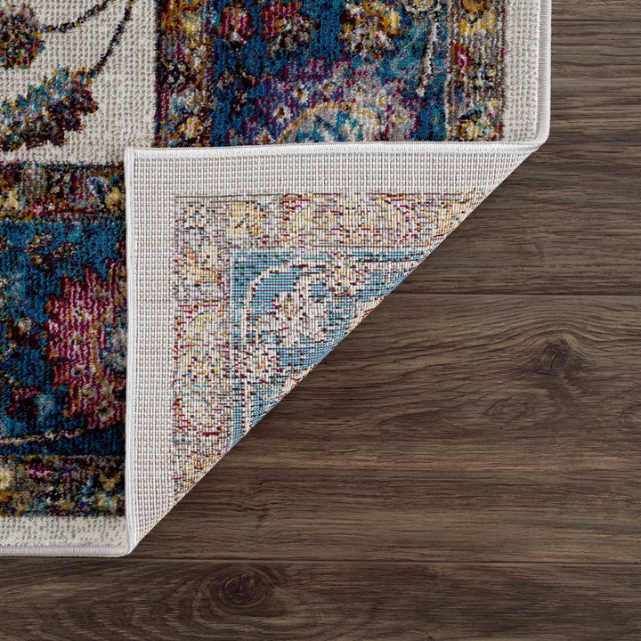 Mardina Traditional Floral Design Cream Machine Woven Rug - The Rug Decor