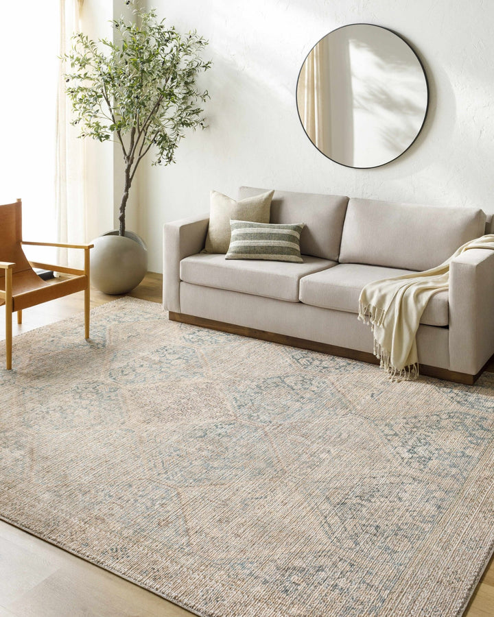 Maree Traditional Beige And Gray Machine Woven Rug - The Rug Decor