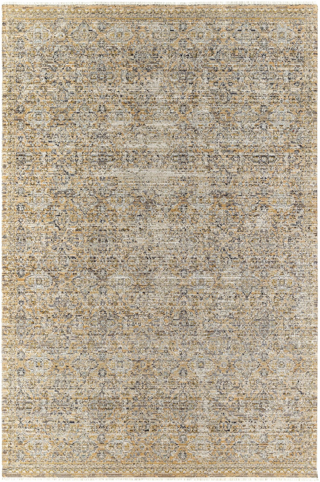 Margaret Traditional Style Beige & Blue Washable Rug - The Rug Decor