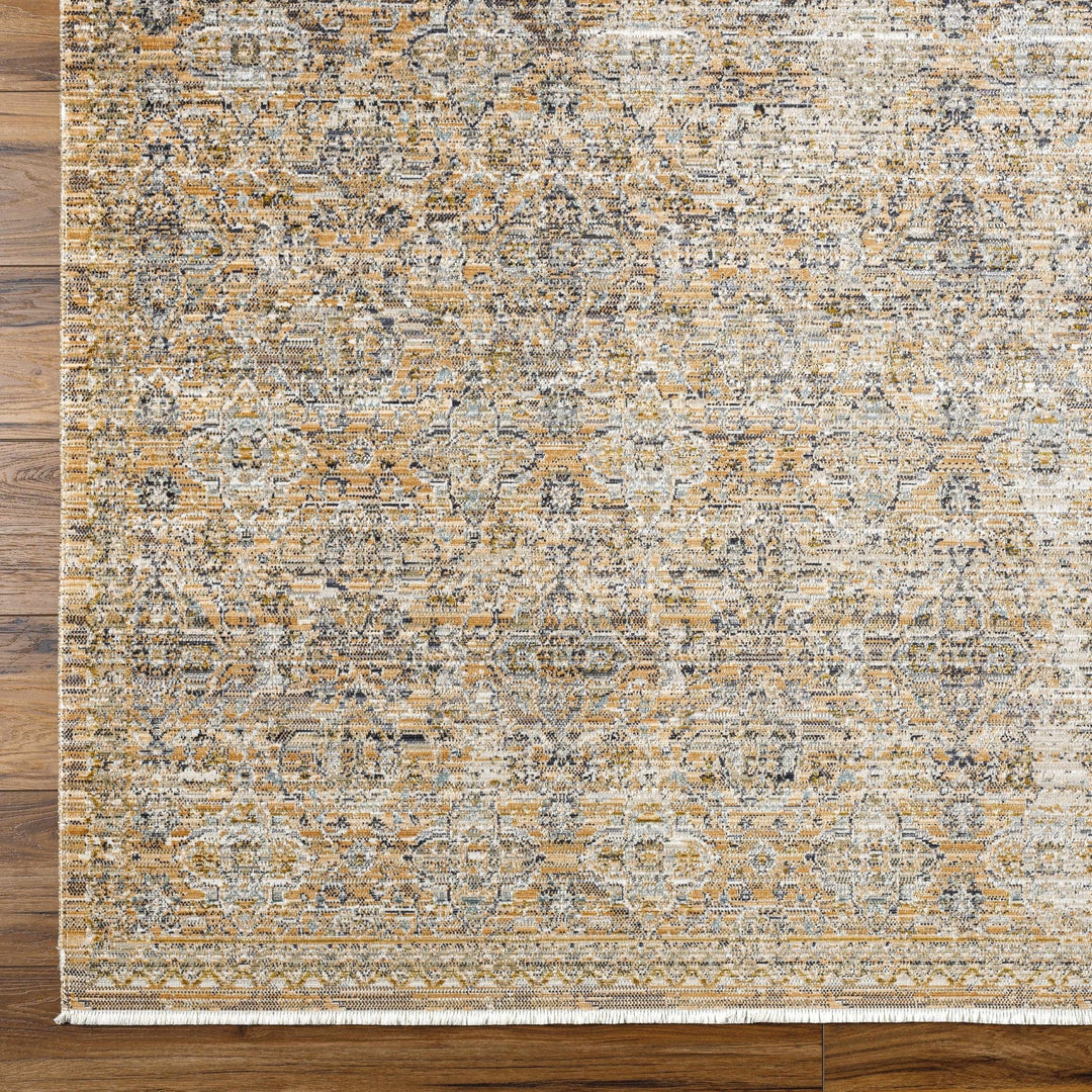 Margaret Traditional Style Beige & Blue Washable Rug - The Rug Decor