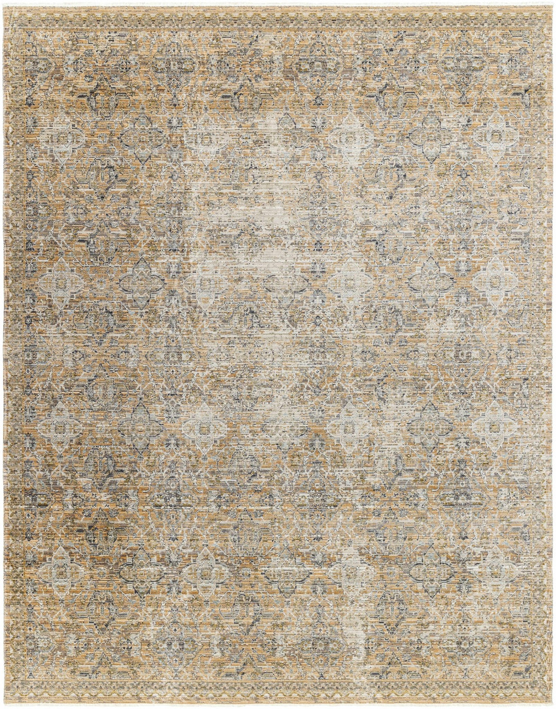 Margaret Traditional Style Beige & Blue Washable Rug - The Rug Decor