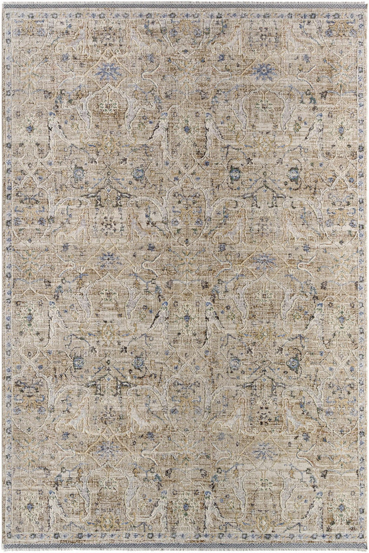 Margo Traditional Style Beige And Blue Area Rug - The Rug Decor