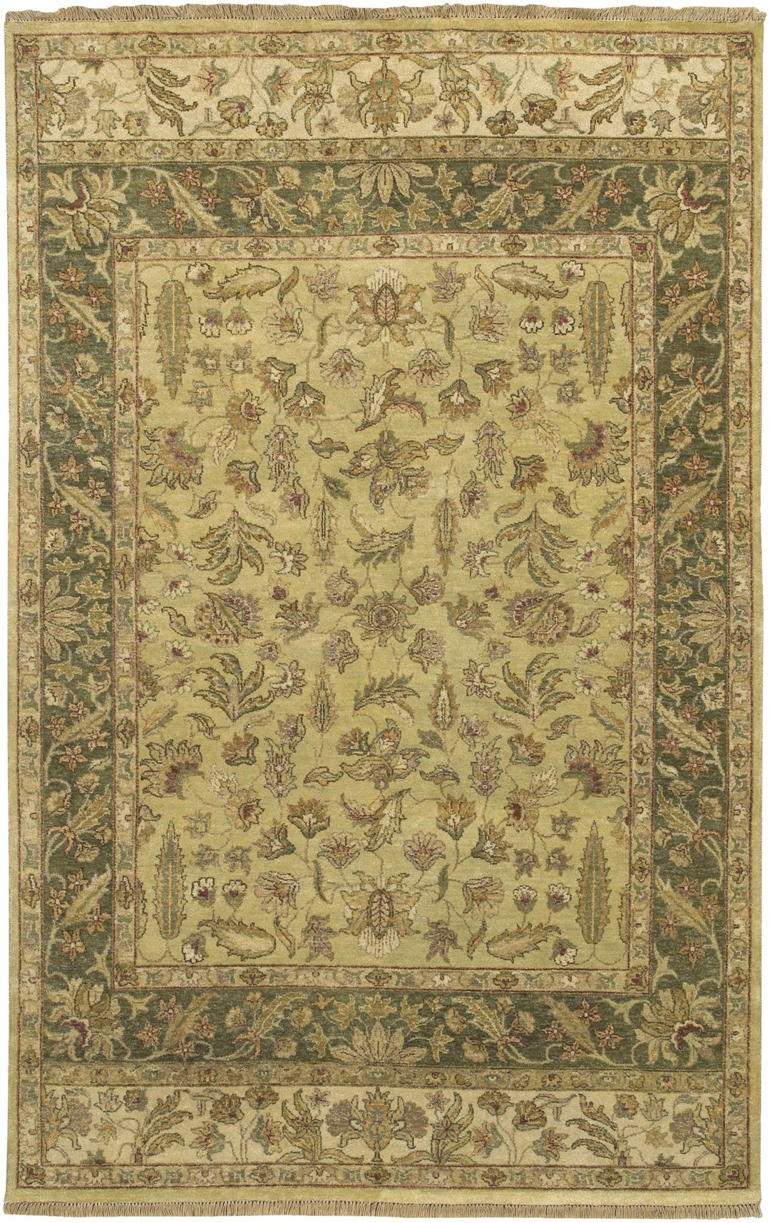 Mariaville Beige And Olive Traditional Style Hand Knotted Area Rug - The Rug Decor