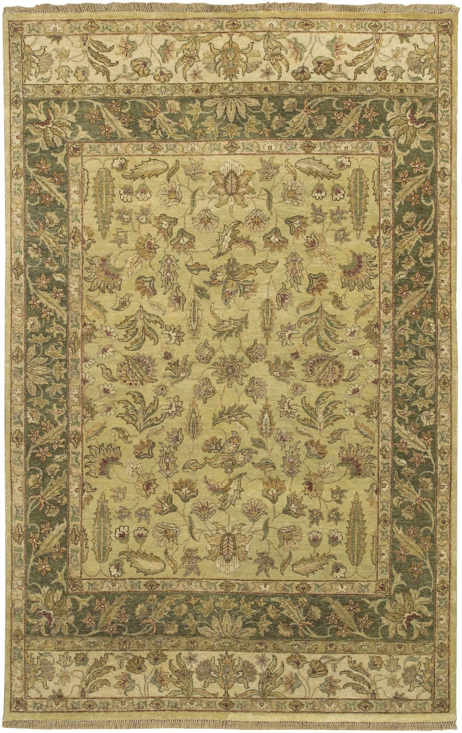 Mariaville Beige And Olive Traditional Style Hand Knotted Area Rug - The Rug Decor