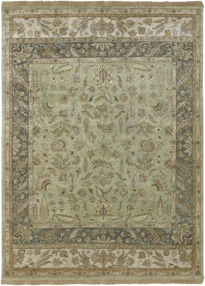 Mariaville Beige And Olive Traditional Style Hand Knotted Area Rug - The Rug Decor