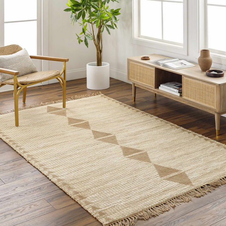 Marie Traditional Tan And Beige Hand Woven Rug - The Rug Decor