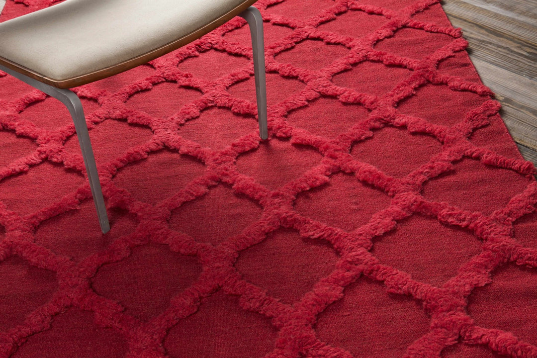 Marilla Contemporary Geometrical Red Area Rug - The Rug Decor
