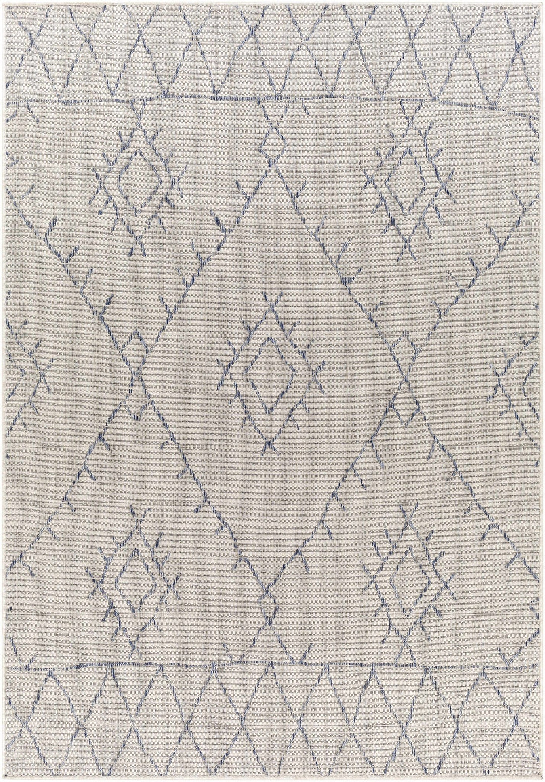 Marwood Bohemian Style Ivory And Blue Nordic Rug - The Rug Decor