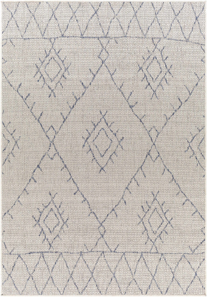 Marwood Bohemian Style Ivory And Blue Nordic Rug - The Rug Decor