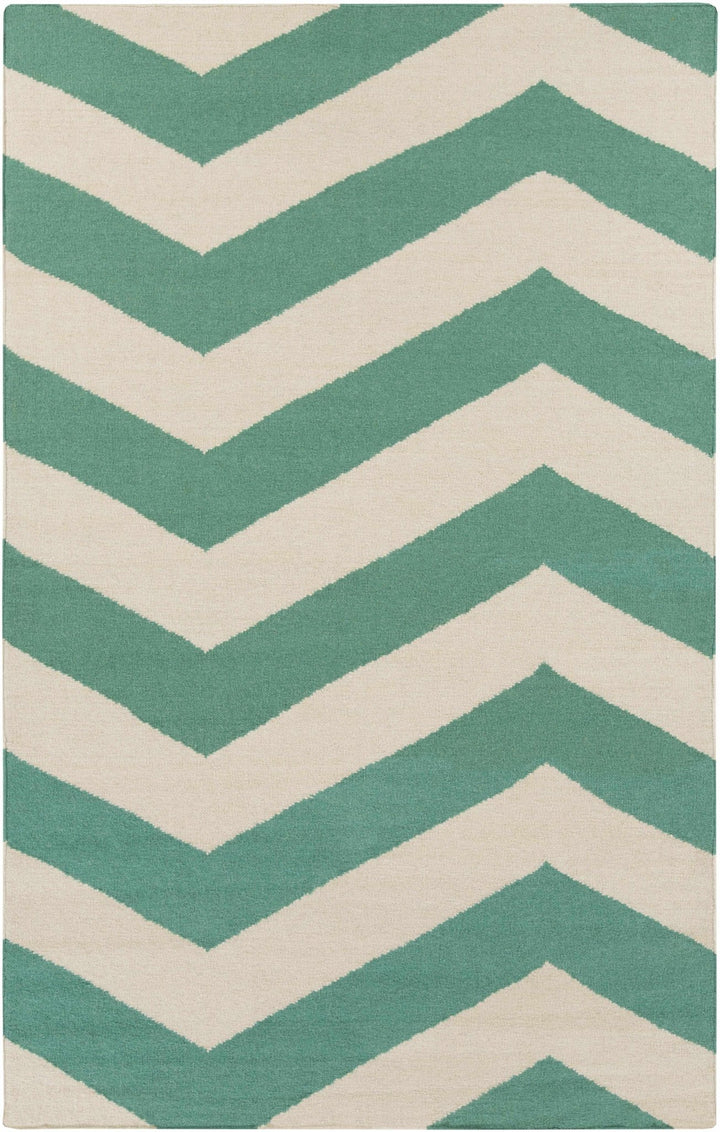 Masontown Geometrical Aqua Green And Ivory Rug - The Rug Decor