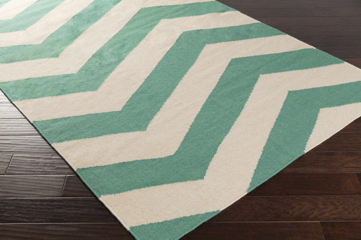 Masontown Geometrical Aqua Green And Ivory Rug - The Rug Decor